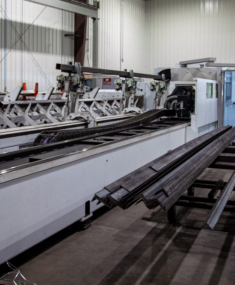 M3's Tube laser operates during metal fabrication